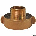 Dixon Rocker Lug Hydrant Adapter, 2-1/2 x 3/4 in, Female NST NH x Male Garden Hose Thread, Brass, Domest RHA2576